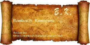 Bambach Kemenes névjegykártya